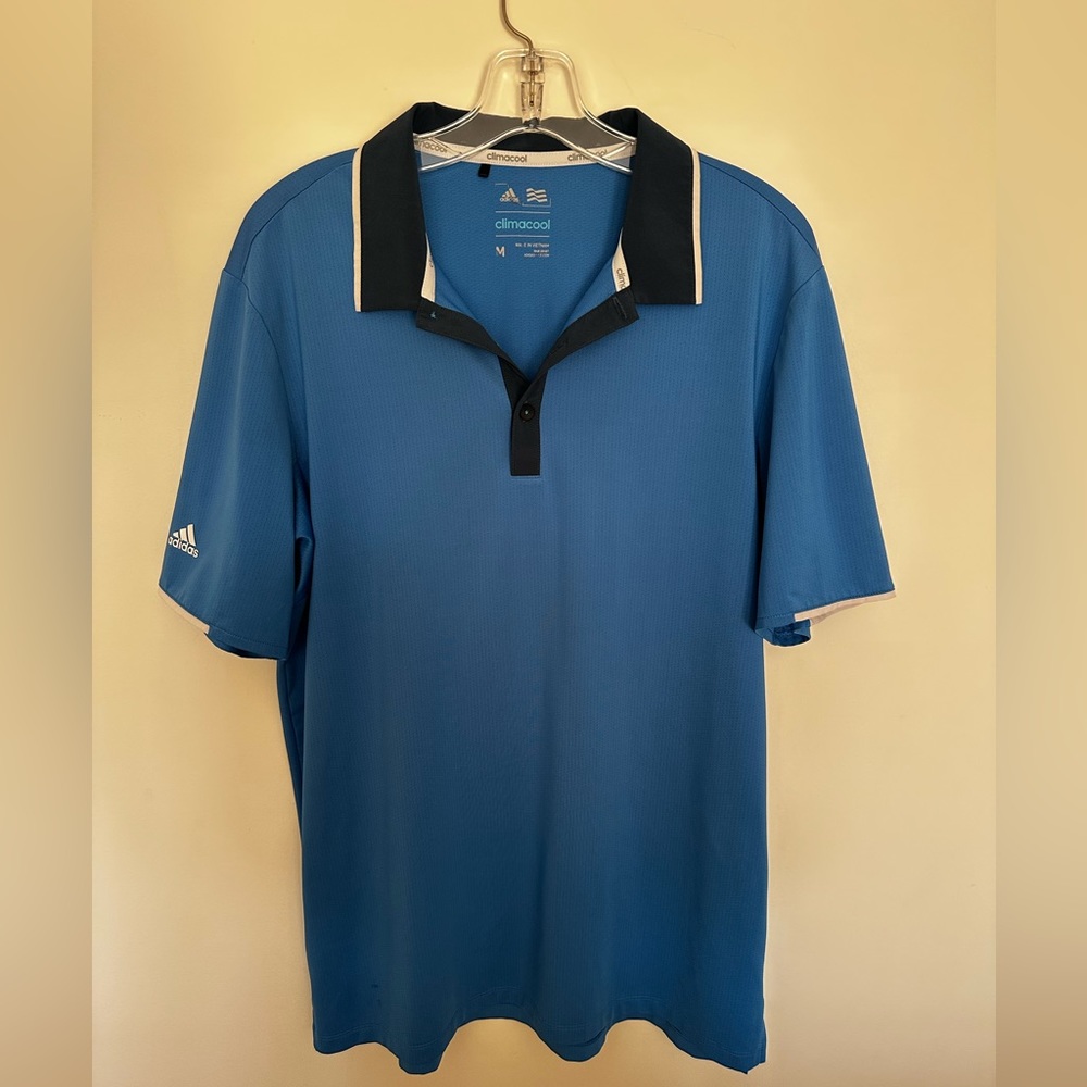 Adidas ClimaCool Men’s Medium Blue Collared Shirt